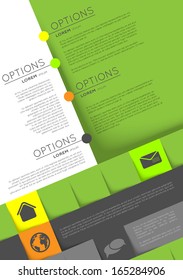 infographic template, flyer design with icons and squares
