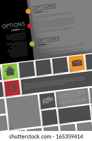infographic template, flyer design with icons and squares