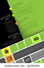 infographic template, flyer design with icons and squares