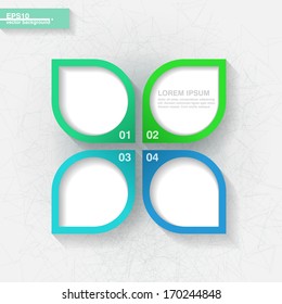 Infographic template with four blue and green labels. Eps10