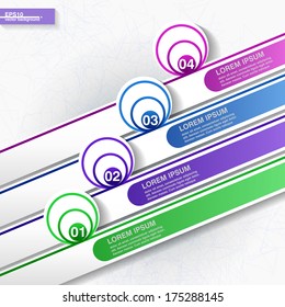 Infographic template with four blue and green striped labels. Eps10
