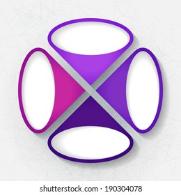 Infographic template with four blue and violet labels. Eps10