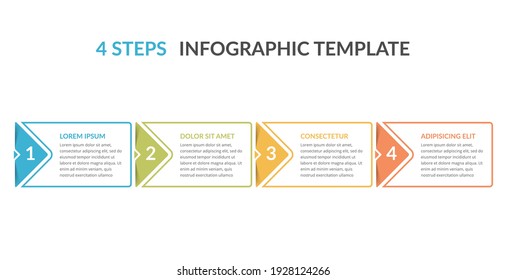 Infographic template with four elements with arrows and place for your text, workflow, process chart, steps or options, vector eps10 illustration