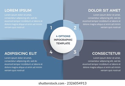 Infographic template with four elements, circle diagram, vector eps10 illustration