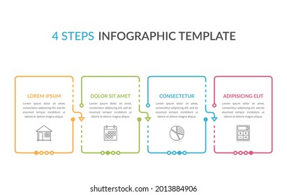 Infographic template with four elements with place for your text and icons, workflow, process chart, steps or options, vector eps10 illustration