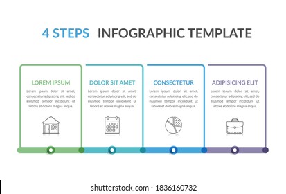 Infographic template with four elements, workflow, process chart, steps or options, vector eps10 illustration