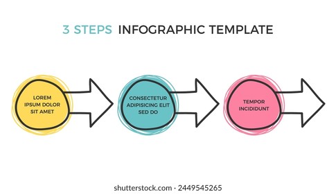 Infographic template with four elements for your text with hand circles and arrows, vector eps10 illustration