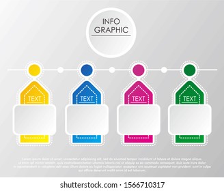 Infographic template four option colour. Vector illustration