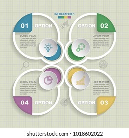 infographic template of four option on grid elements