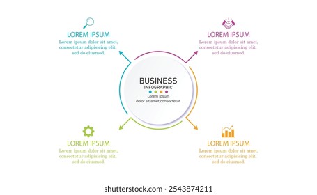  Infográfico modelo quatro opção, processo ou etapa para negócios.