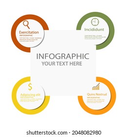 Plantilla de infografía cuatro opciones, proceso o paso para el negocio.eps10