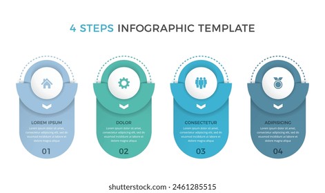 Infographic template with four parts, process, workflow chart, vector eps10 illustration