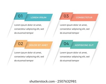 Infographic template with four parts, process, workflow chart, vector eps10 illustration