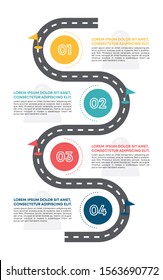Infographic template in four steps