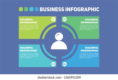 Infographic template in four steps