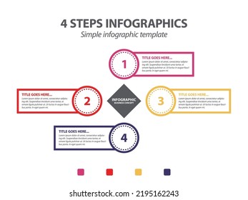 Infographic template in four steps