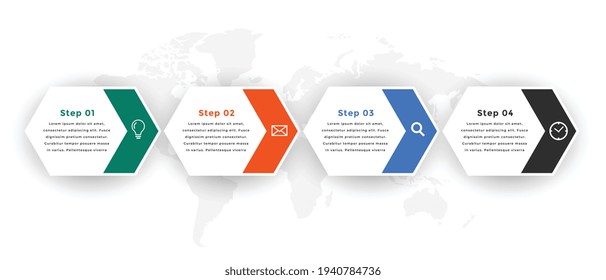 infographic template with four steps design