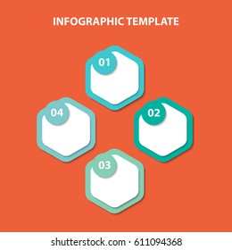 Infographic template. Four steps diagram. Vector EPS 10