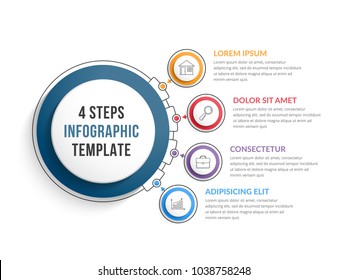 Infographic template with four steps or options, workflow, process diagram, vector eps10 illustration