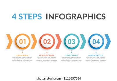 Infographic template with four steps or options, workflow or process diagram, vector eps10 illustration