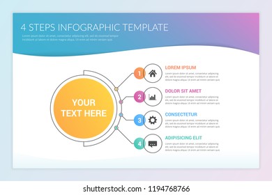 Infographic template with four steps or options, workflow, process diagram, vector eps10 illustration