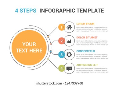 Infographic template with four steps or options, workflow, process diagram, vector eps10 illustration