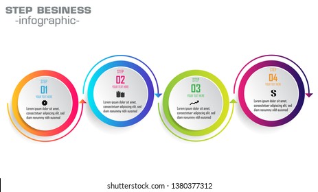 Infographic template with four steps or options, workflow, process diagram, vector eps10 illustration
