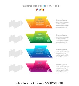 Infographic template with four steps or options process diagram, vector eps10 illustration
