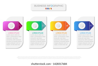 Infographic template with four steps or options, Infographic design template. Vector illustration.