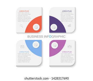 Infographic template with four steps or options, Infographic design template. Vector illustration.