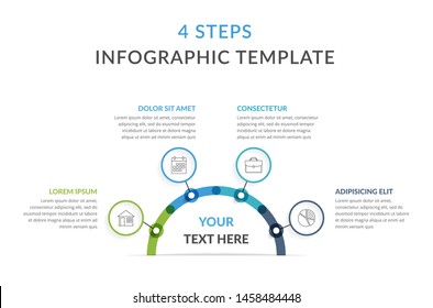 Infographic template with four steps or options, workflow, process chart, vector eps10 illustration