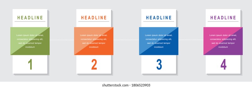infographic template with four steps or options, process chart, vector eps10 illustration