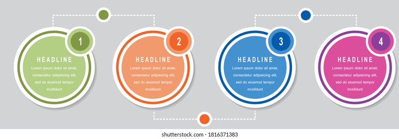 infographic template with four steps or options, process chart, vector eps10 illustration