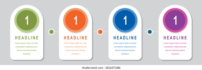 infographic template with four steps or options, process chart, vector eps10 illustration