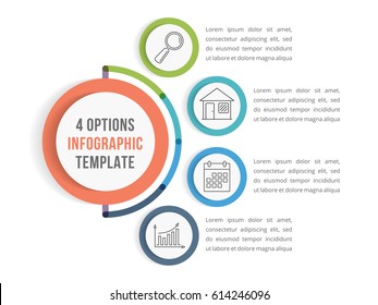 Infographic template with four steps or options, workflow, process diagram, vector eps10 illustration