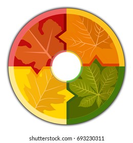 Infographic template with four steps or options, workflow autumn leaf in background, process diagram, vector eps10 illustration