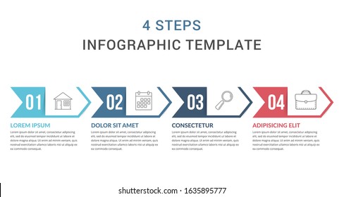 Infographic template with four steps, process chart, vector eps10 illustration