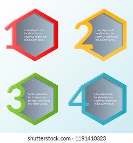 Infographic template of four steps or workflow diagram