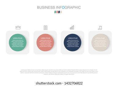Infographic template in four steps,Template for diagram, graph, presentation and chart.