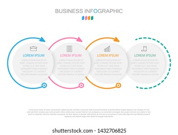 Infographic template in four steps,Template for diagram, graph, presentation and chart.