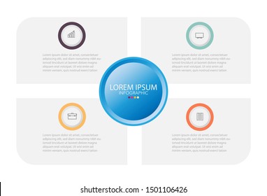 Infographic template in four steps,Template for diagram, graph, presentation and chart.
