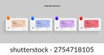 Infographic template with four sticky notes vector.