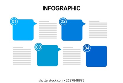 Infographic template for a fourstep business process blank.