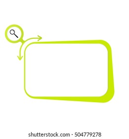 Infographic template. Frame to fill your text and magnifier icon.  Vector image. 
