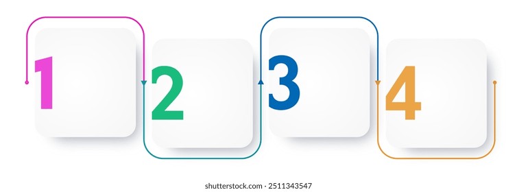 Infográfico modelo quadro vetor linha do tempo processo 4 opção