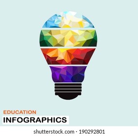 infographic Template geometric Light bulbs banner . concept vector illustration