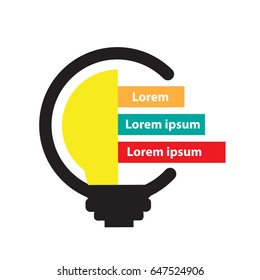 infographic Template geometric Light bulbs banner . vector illustration