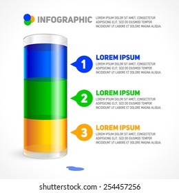 Infographic Template with glass.