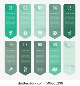 infographic template green 10 options