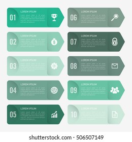 infographic template green 10 options